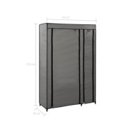 Garde-robes pliables 2 pcs Gris 110x45x175 cm Tissu