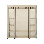 Armoire avec compartiments et tiges Crème 150x45x176 cm Tissu
