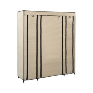 Armoire avec compartiments et tiges Crème 150x45x176 cm Tissu