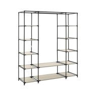 Armoire avec compartiments et tiges Crème 150x45x176 cm Tissu