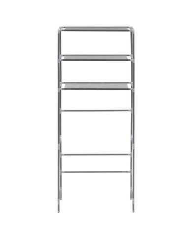 Support de rangement à 3 niveaux Argenté 69x28x169 cm