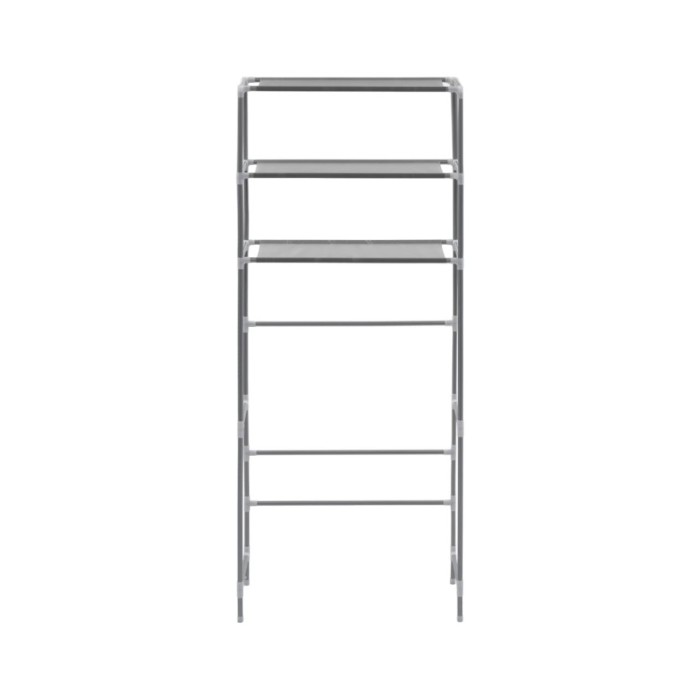 Support de rangement à 3 niveaux Argenté 69x28x169 cm
