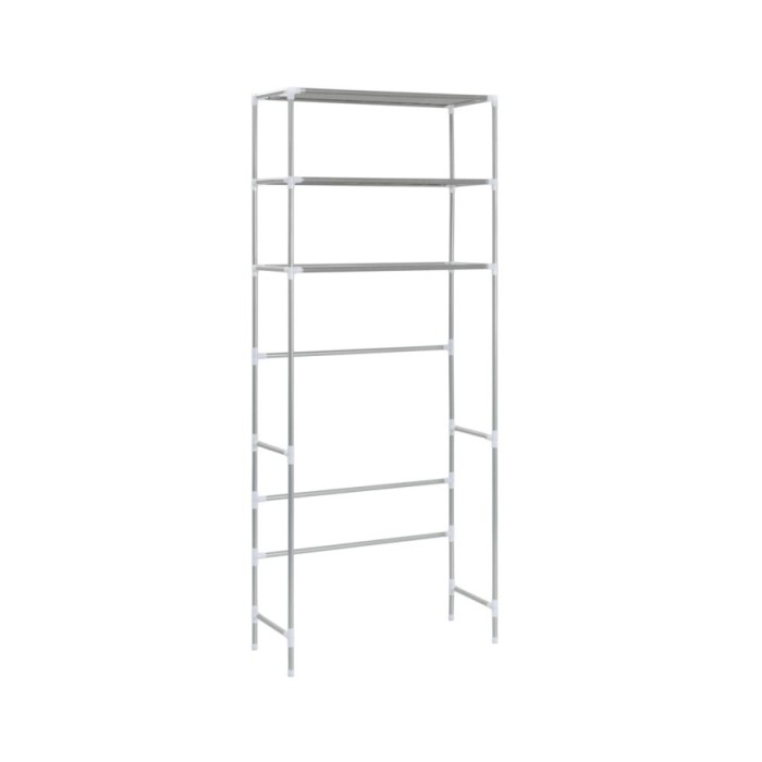 Support de rangement à 3 niveaux Argenté 69x28x169 cm