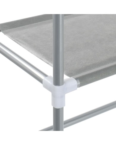 Support de rangement à 3 niveaux Argenté 69x28x169 cm