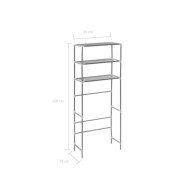 Support de rangement à 3 niveaux Argenté 69x28x169 cm