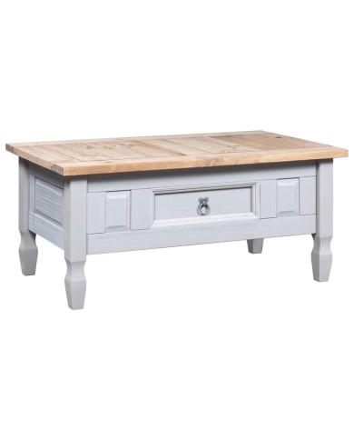 Table basse Pin mexicain Gamme Corona Gris 100x60x45 cm