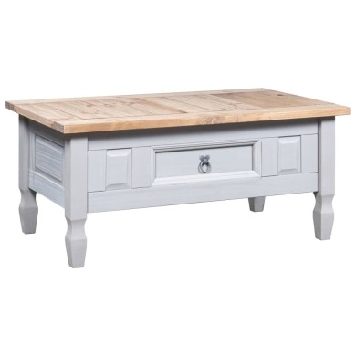 Table basse Pin mexicain Gamme Corona Gris 100x60x45 cm