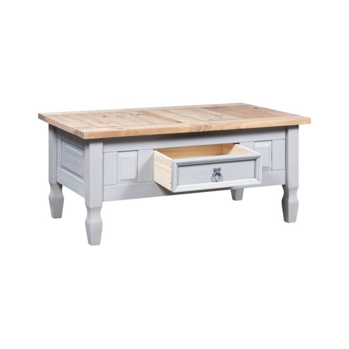 Table basse Pin mexicain Gamme Corona Gris 100x60x45 cm
