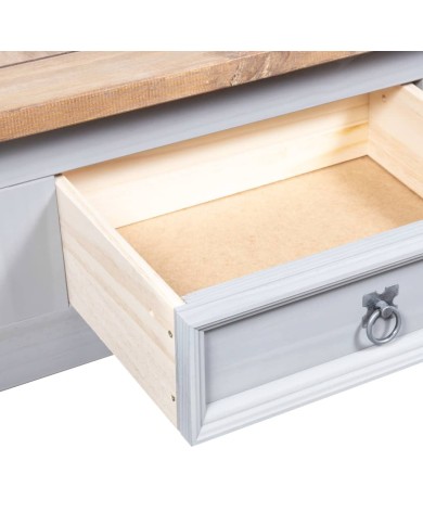 Table basse Pin mexicain Gamme Corona Gris 100x60x45 cm
