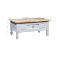 Table basse Pin mexicain Gamme Corona Gris 100x60x45 cm