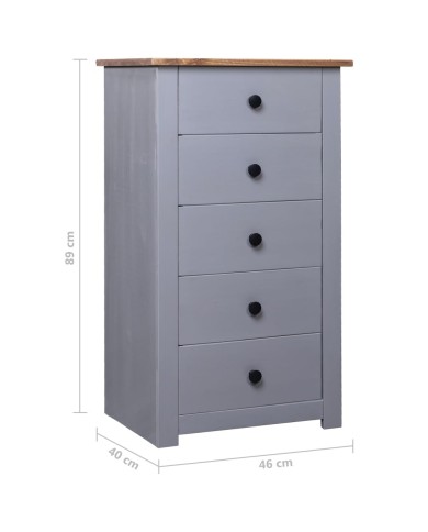 Buffet Gris 46x40x89 cm Pin Gamme Panama