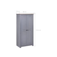 Garde-robe Gris 80x50x171,5 cm Pin massif Assortiment Panama