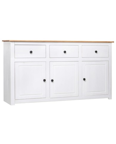 Buffet Blanc 135x40x80 cm Pin solide Gamme Panama