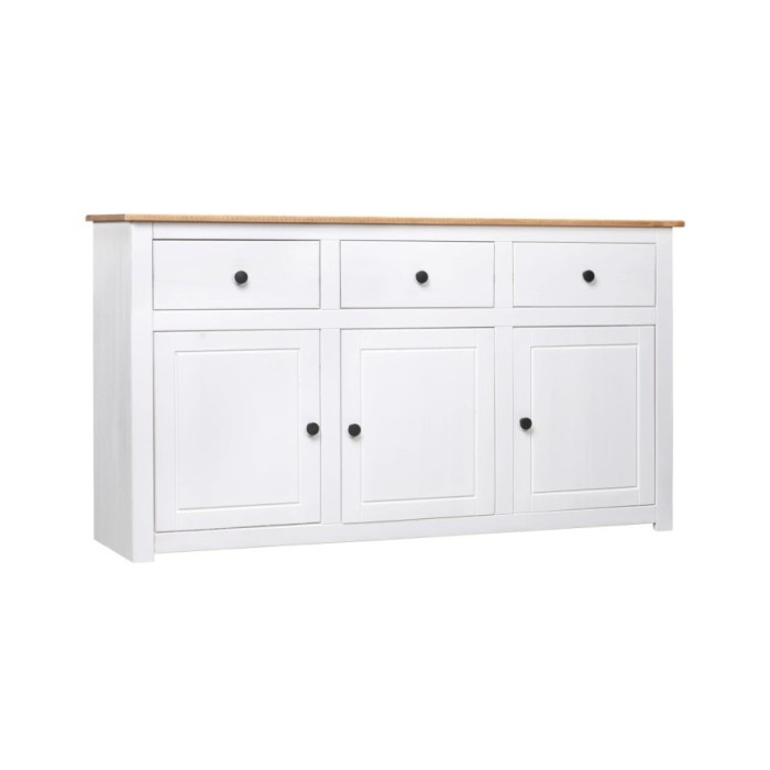 Buffet Blanc 135x40x80 cm Pin solide Gamme Panama