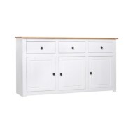Buffet Blanc 135x40x80 cm Pin solide Gamme Panama