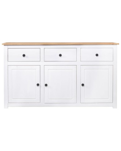 Buffet Blanc 135x40x80 cm Pin solide Gamme Panama