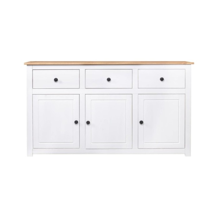 Buffet Blanc 135x40x80 cm Pin solide Gamme Panama