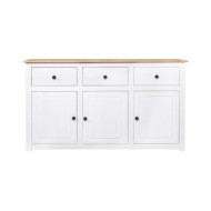 Buffet Blanc 135x40x80 cm Pin solide Gamme Panama