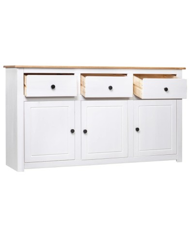 Buffet Blanc 135x40x80 cm Pin solide Gamme Panama