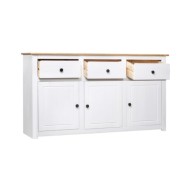 Buffet Blanc 135x40x80 cm Pin solide Gamme Panama