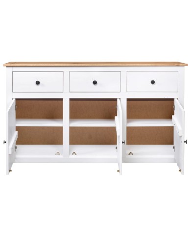 Buffet Blanc 135x40x80 cm Pin solide Gamme Panama
