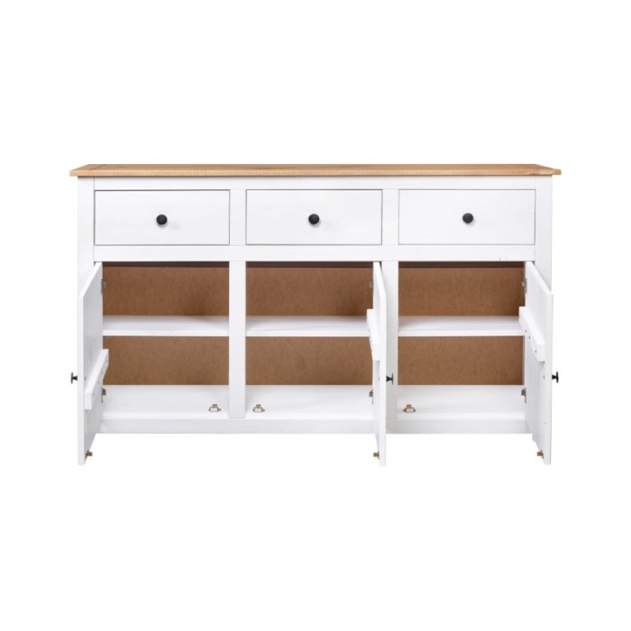 Buffet Blanc 135x40x80 cm Pin solide Gamme Panama