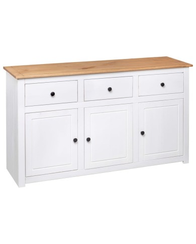 Buffet Blanc 135x40x80 cm Pin solide Gamme Panama