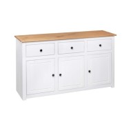 Buffet Blanc 135x40x80 cm Pin solide Gamme Panama