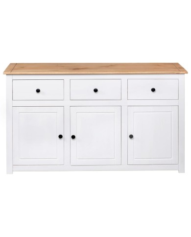 Buffet Blanc 135x40x80 cm Pin solide Gamme Panama