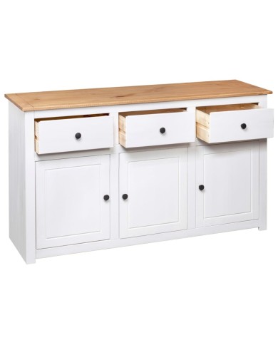 Buffet Blanc 135x40x80 cm Pin solide Gamme Panama