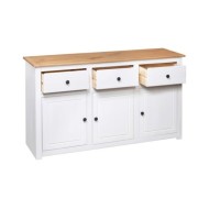 Buffet Blanc 135x40x80 cm Pin solide Gamme Panama