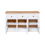 Buffet Blanc 135x40x80 cm Pin solide Gamme Panama