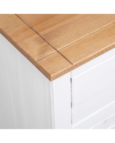 Buffet Blanc 135x40x80 cm Pin solide Gamme Panama