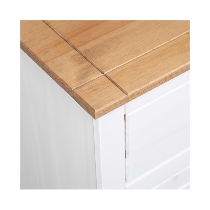 Buffet Blanc 135x40x80 cm Pin solide Gamme Panama