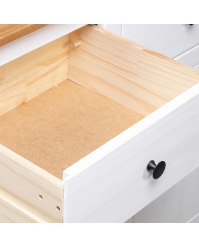 Buffet Blanc 135x40x80 cm Pin solide Gamme Panama