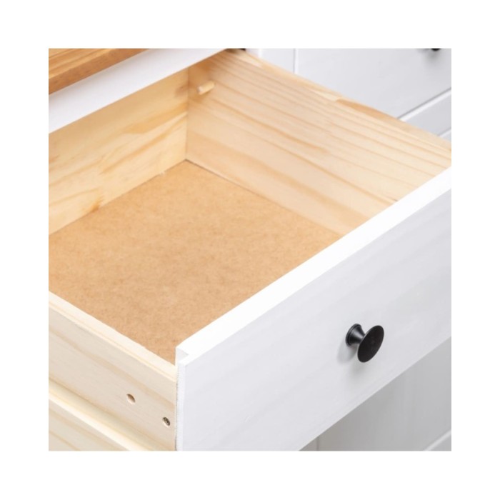 Buffet Blanc 135x40x80 cm Pin solide Gamme Panama