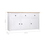 Buffet Blanc 135x40x80 cm Pin solide Gamme Panama