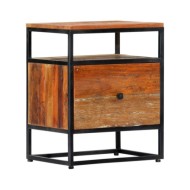 Table de chevet 40 x 30 x 50 cm Bois de récupération et acier