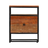 Table de chevet 40 x 30 x 50 cm Bois de récupération et acier
