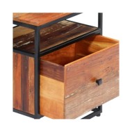 Table de chevet 40 x 30 x 50 cm Bois de récupération et acier
