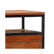 Table de chevet 40 x 30 x 50 cm Bois de récupération et acier