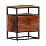 Table de chevet 40 x 30 x 50 cm Bois de récupération et acier
