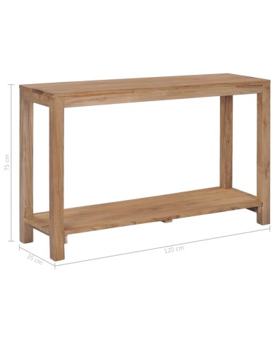 Table console 120 x 35 x 75 cm Bois de teck massif