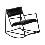 Chaise à bascule Noir Cuir véritable