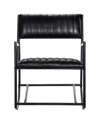 Chaise à bascule Noir Cuir véritable