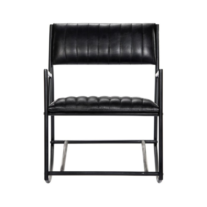 Chaise à bascule Noir Cuir véritable