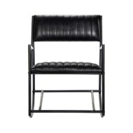 Chaise à bascule Noir Cuir véritable