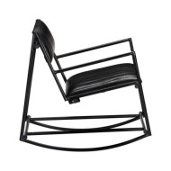 Chaise à bascule Noir Cuir véritable
