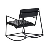 Chaise à bascule Noir Cuir véritable