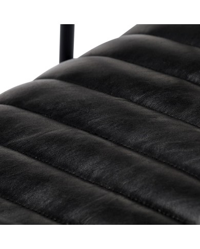 Chaise à bascule Noir Cuir véritable